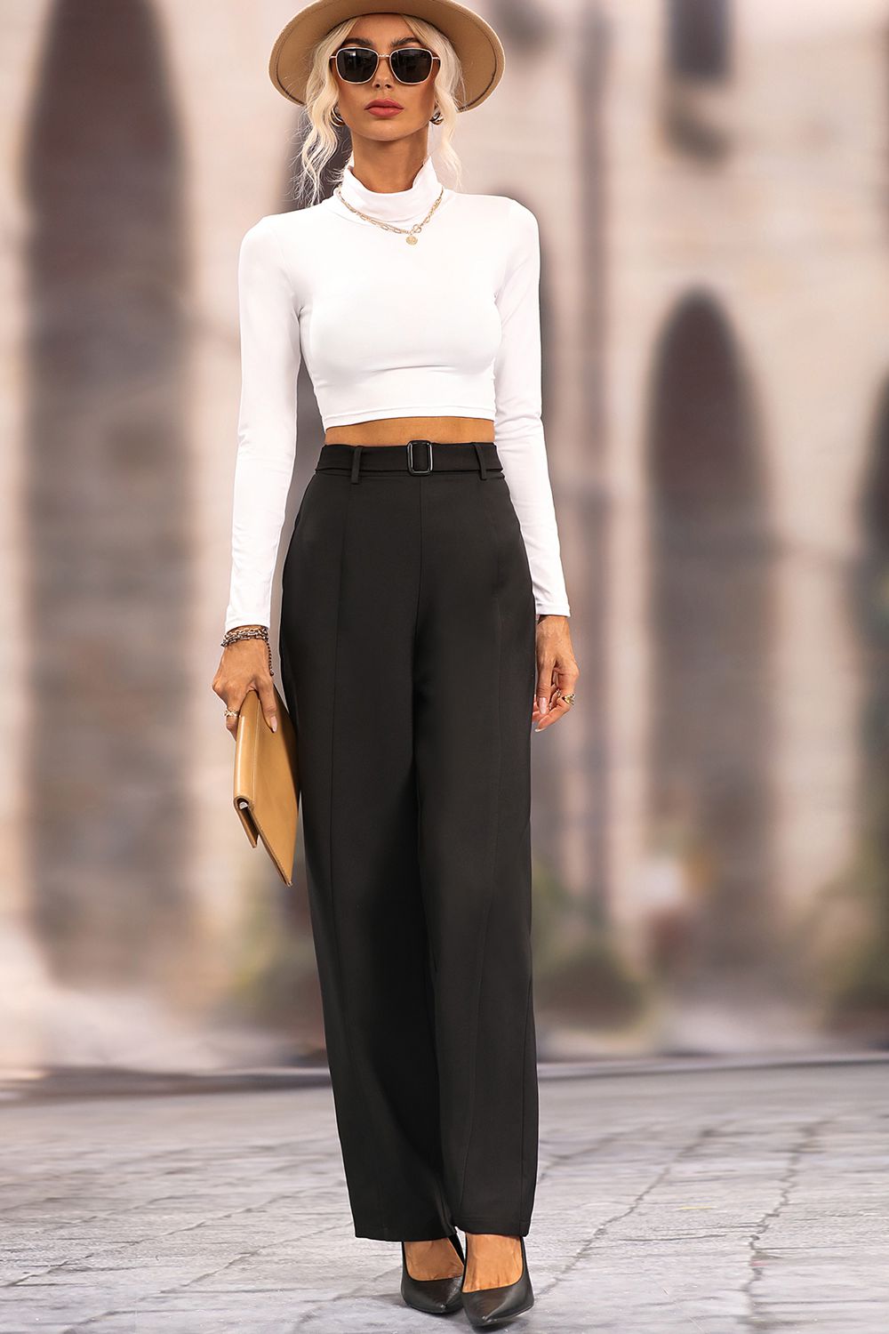 Honey Long Loose Fit Straight Pants 06d27ad522cf46edaf2cf0e97928c6a0-Max Trendsi