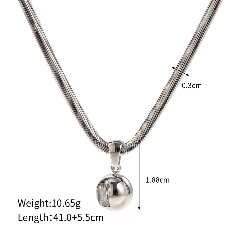18K Gold Trendy Fashion Bead Inlaid Zircon Design Light Luxury Style Necklace 07cb8bf5-4f11-48b0-b2a9-4f3171ae60df Artshiney
