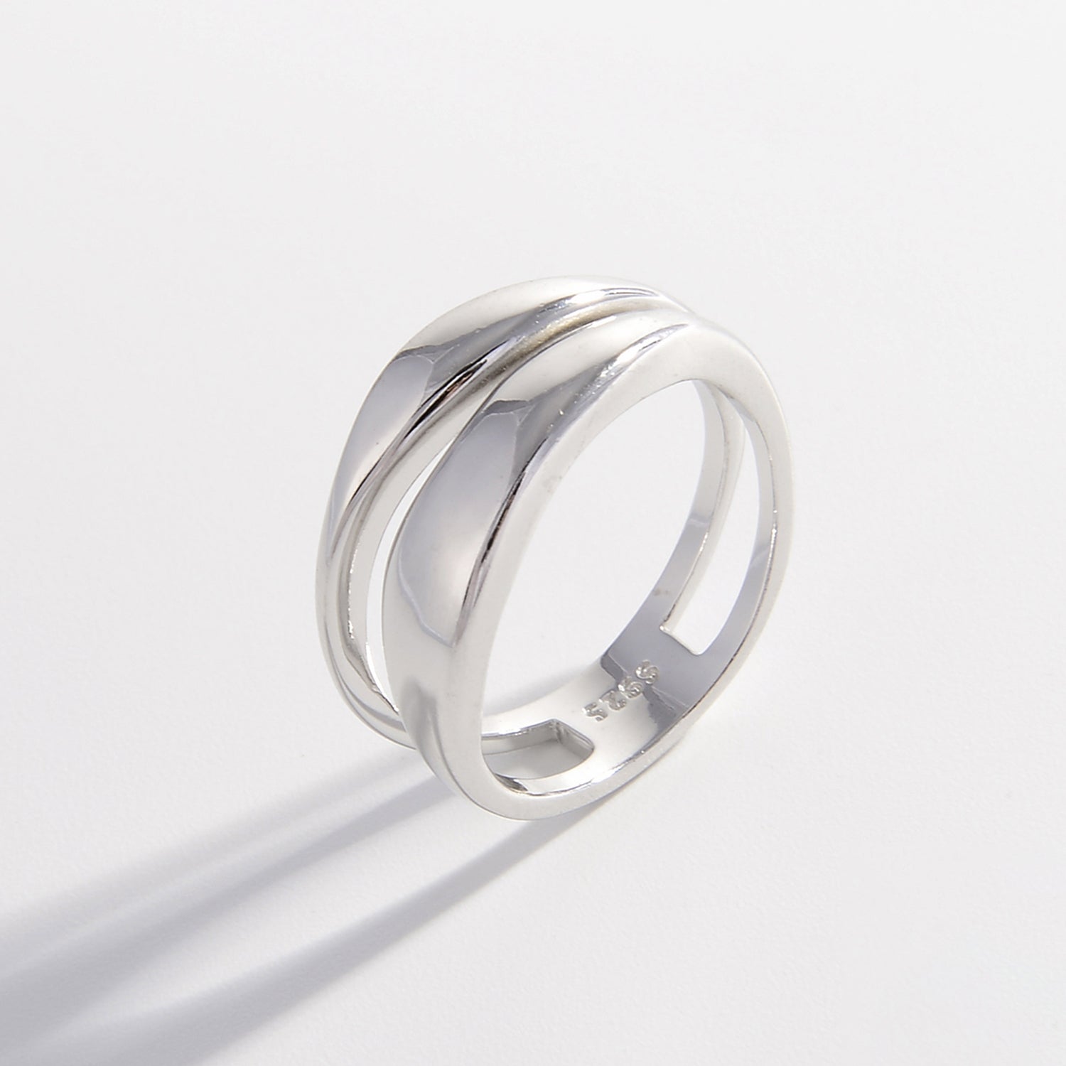 925 Sterling Silver Double-Layered Ring Silver 080e5b42-71f8-43b0-898d-322cbd5a61ac-Max Trendsi