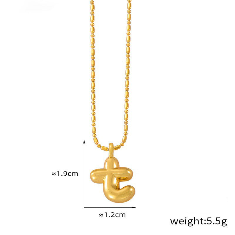 18K gold simple and elegant 26 letters design light luxury style necklace 08209333-f5ae-43f7-bef7-9281a8c9ca22 Artshiney