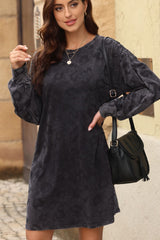 Leopard Round Neck Long Sleeve Dress Black 08218cc9-eb7b-4d54-b8d9-7bb3309682e3-Max Glownestbest