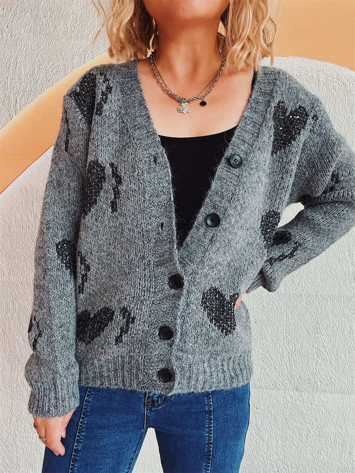 Heart Button Up Long Sleeve Cardigan 0838569d-4c2b-45ab-99da-9507ab0a191b-Max Glownestbest