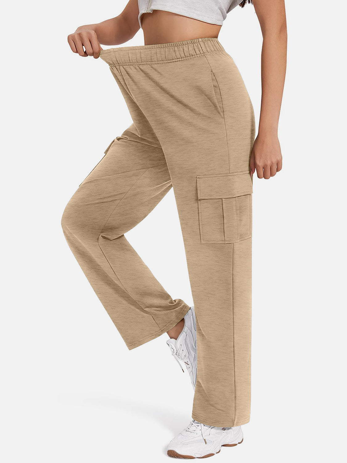 Pocketed High Waist Pants 084bff3a-5f03-4a4c-83a7-ea591a0b68a9-Max Trendsi