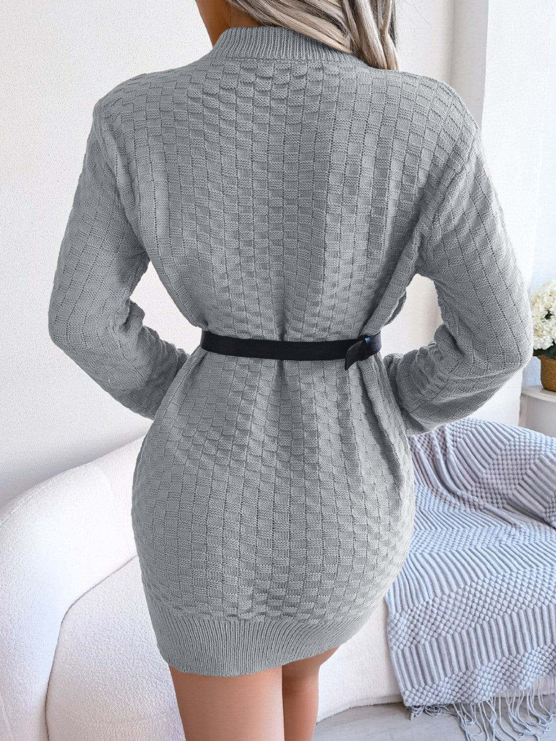Round Neck Long Sleeve Mini Sweater Dress 0877c840-0944-4e5f-98c4-25f24da4c1fa-Max Glownestbest