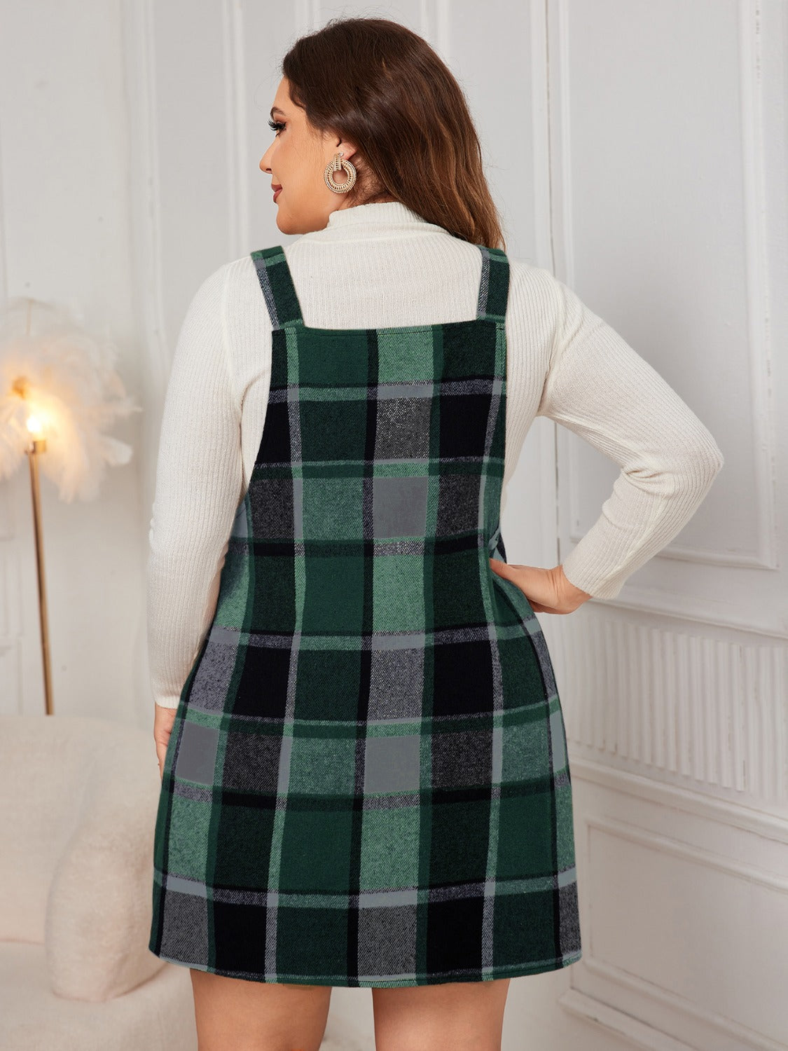 Honey Plus Size Plaid Wide Strap Overall Dress 08bc9b87-f636-4b7a-9fdd-e592a3035bb2-Max Glownestbest