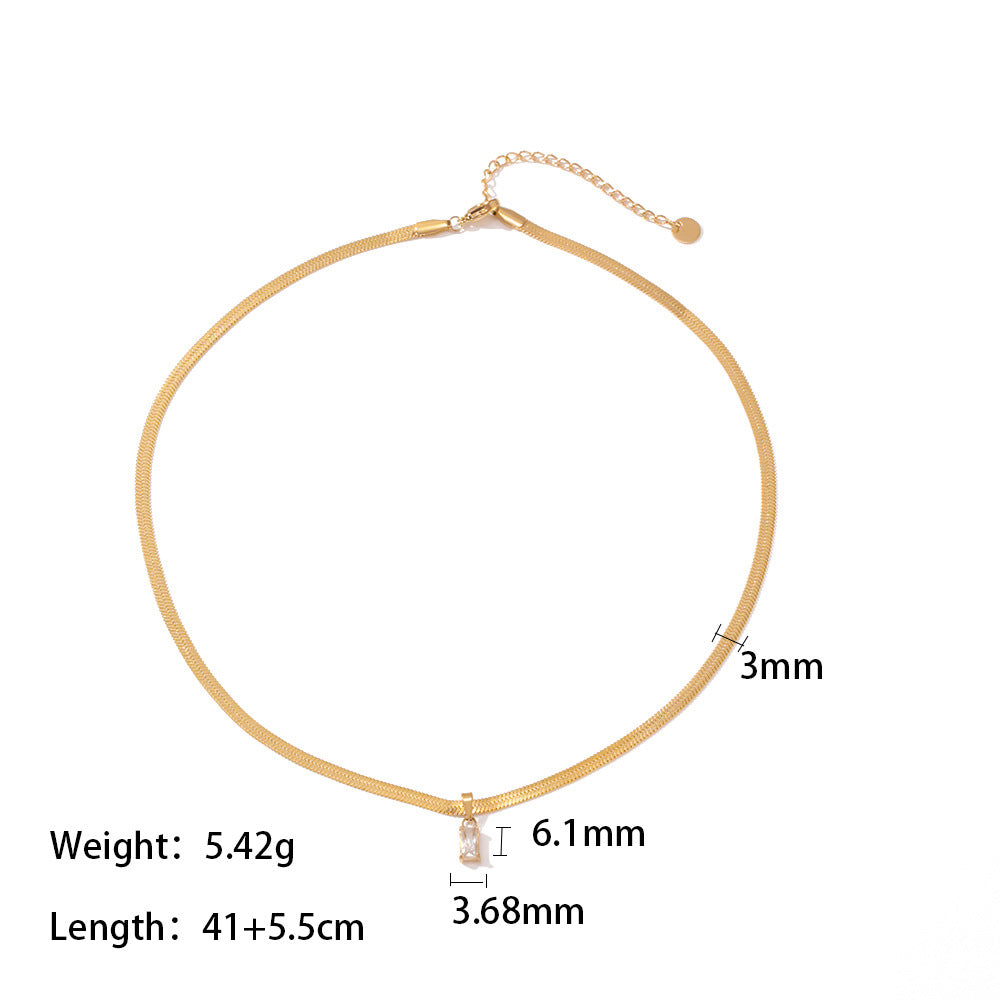 18K Gold Plated Green/White Baguette Zircon Pendant Necklace 09410b35-ed3b-4a25-ade4-4be4c9d95403 Artshiney