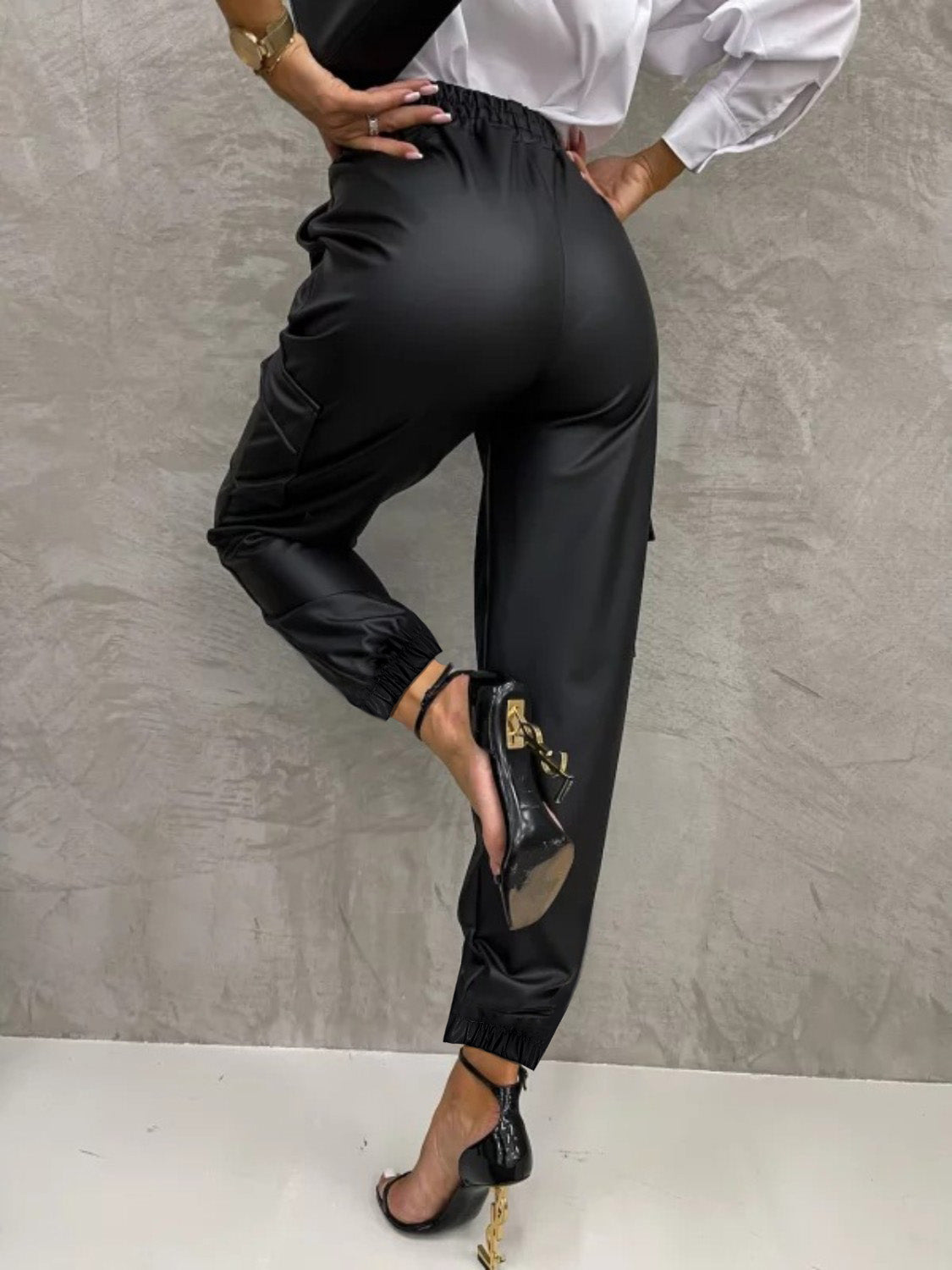 Tied High Waist Pants with Pockets 095e3342-238a-4cf1-b47f-d3cb3f7a2a7e-Max Trendsi