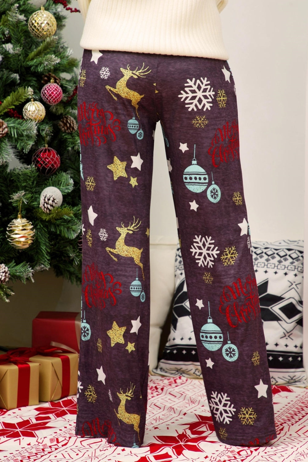 Christmas Straight Leg Pants 09aa0bebe75e4b5489ddc81ece9d6c71-Max Trendsi