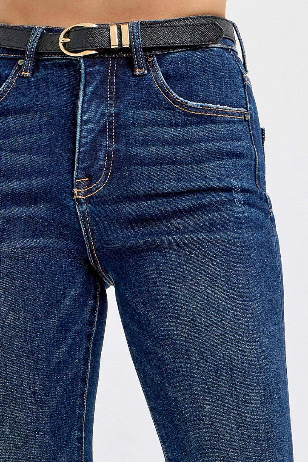 RISEN Tummy Control Frayed Hem Flare Jeans 09e2f3f6-7f3a-4f86-948a-e825116b3637-Max Trendsi