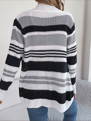 Striped Open Front Long Sleeve Cardigan 0a3ac3dd53c64deb82cdb2fb6fbc57cc-Max Glownestbest