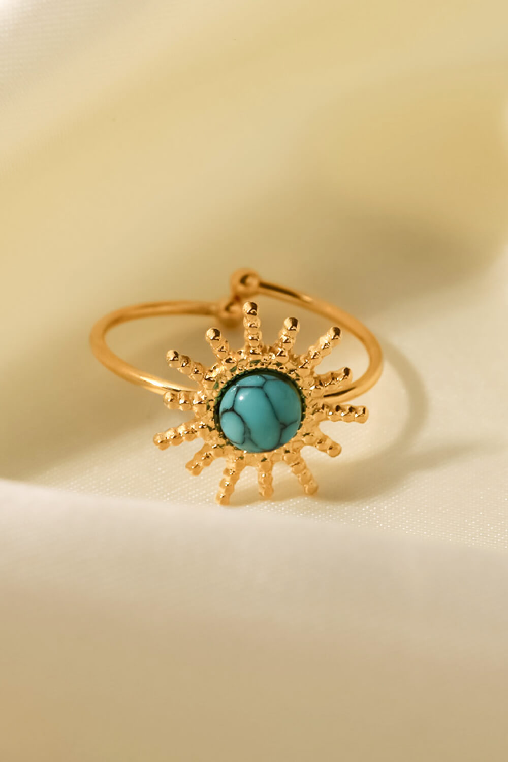 Natural Stone Sun Shape Open Ring 0a72b463106f43e7bec7d9b45ad10b8d-Max Trendsi