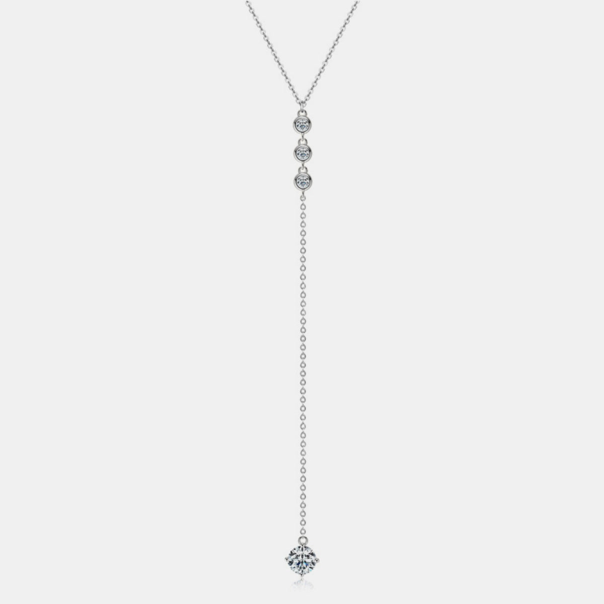 1.3 Carat Moissanite 925 Sterling Silver Drop Necklace 0ac07094-6b11-4526-a91b-22b748c889bc-Max Trendsi
