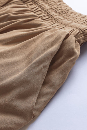 Drawstring Waist Wide Leg Pants 0bbe156f10554ac1baab2cd3a54220da-Max Trendsi