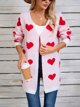 Heart Open Front Long Sleeve Cardigan Blush Pink 0bc7828f-b055-4c55-b13d-7c9a61ab218a-Max Glownestbest