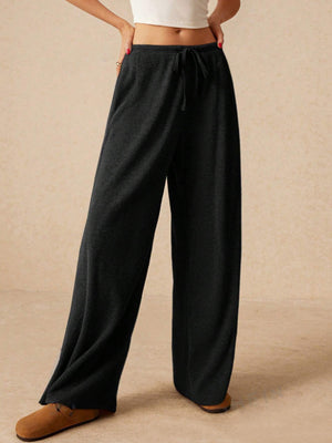 Ribbed Drawstring Wide Leg Pants 0bd86816-1822-4f1a-9075-335c23701f95-Max Trendsi