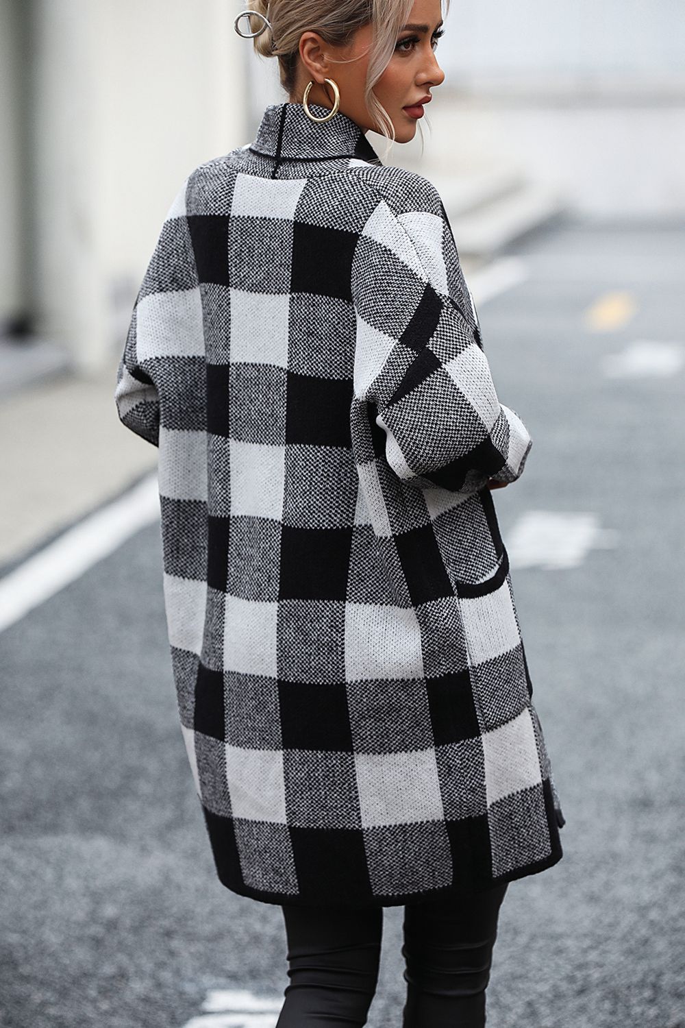 Glownestbest® | Plaid Dropped Shoulder Cardigan with Pocket 0c533d6a589246a28a219b2212f634c2-Max Glownestbest