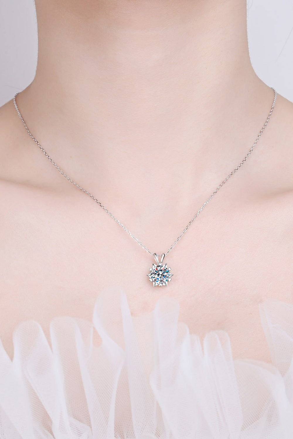 Learning To Love 925 Sterling Silver Moissanite Pendant Necklace 0c63cf09ad98440d9c84aa550234bf0a-Max Trendsi