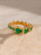 Stainless Steel Heart Rhinestone Ring Green 7 0cab6943-97ca-4b0a-8b19-c256b806863d-Max Trendsi