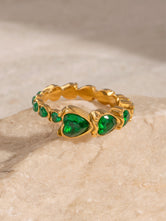 Stainless Steel Heart Rhinestone Ring Green 7 0cab6943-97ca-4b0a-8b19-c256b806863d-Max Trendsi