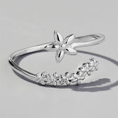 925 Sterling Silver Flower Ring Silver 0cbf5d0e-f38f-4bac-8ae6-393d434d99d8-Max Trendsi