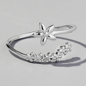 925 Sterling Silver Flower Ring Silver 0cbf5d0e-f38f-4bac-8ae6-393d434d99d8-Max Trendsi