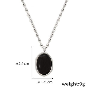 18K gold exquisite and noble geometric inlaid gemstone design simple style pendant necklace 0ce39331-9136-45b8-b47b-5a89188598bb Glownestbest