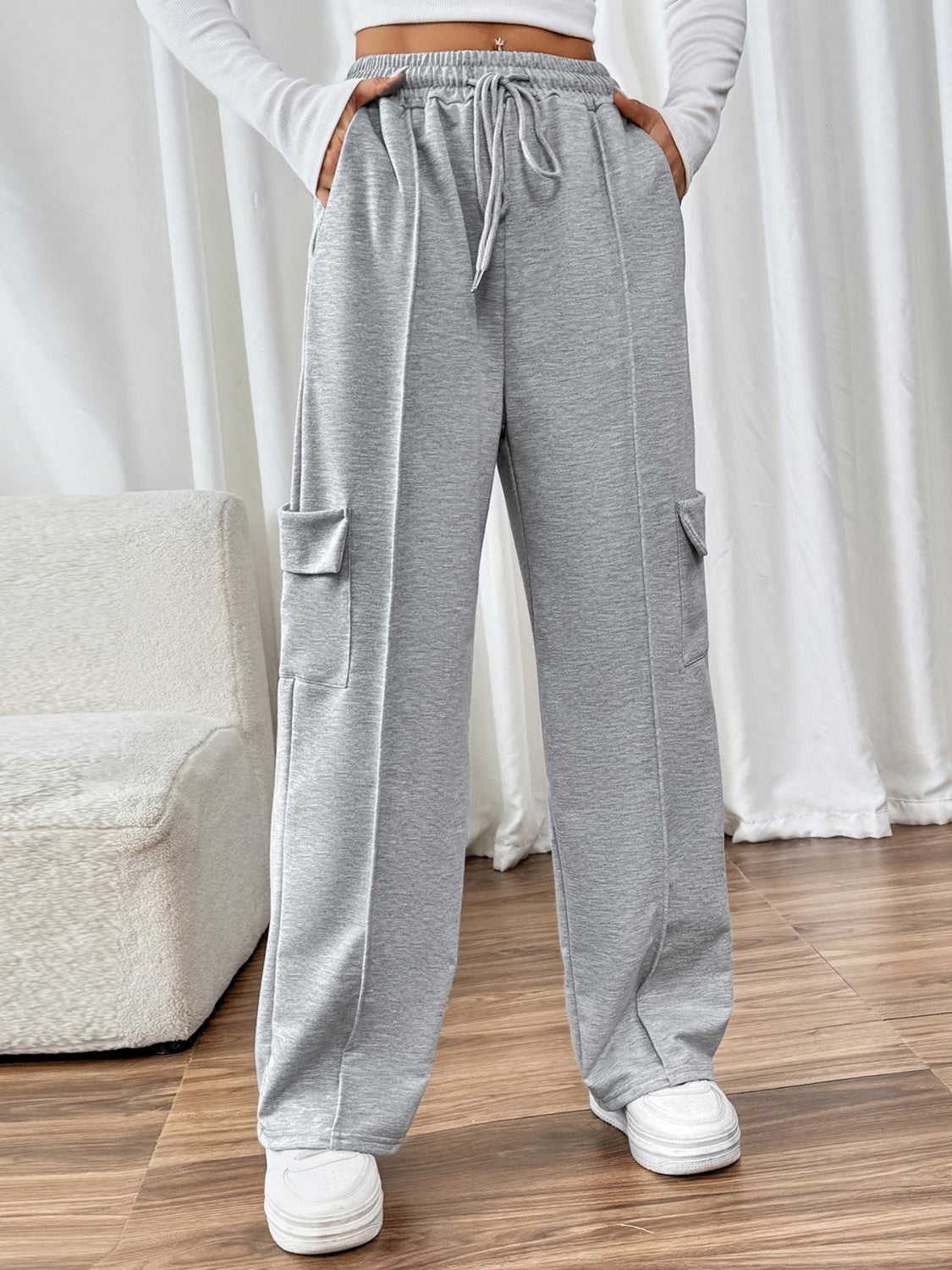 Perfee Drawstring Wide Leg Pants with Pockets Gray 0d9f8e84-4b34-4bbb-a752-bbebecfcda0e-Max Glownestbest