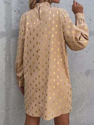 Printed Mock Neck Long Sleeve Mini Dress 0e945253-3408-4ef8-8af7-dfba4f48df7f-Max Glownestbest