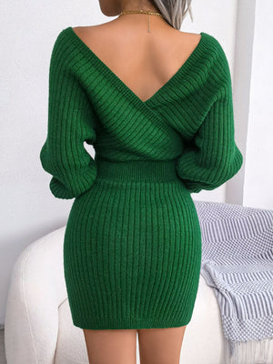 Rib-Knit Dolman Sleeve Sweater Dress 0e94c90a27e0403d9febc93dca72bc63-Max Glownestbest