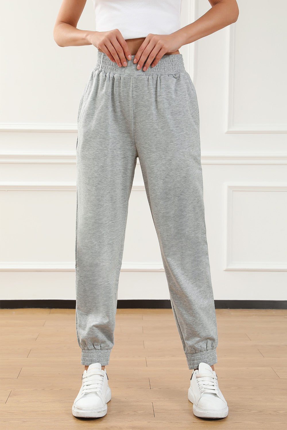 Elastic Waist Pocketed Joggers Dark Gray 0ebf3b37-c047-4f39-8686-ed494c1e4950-Max Trendsi