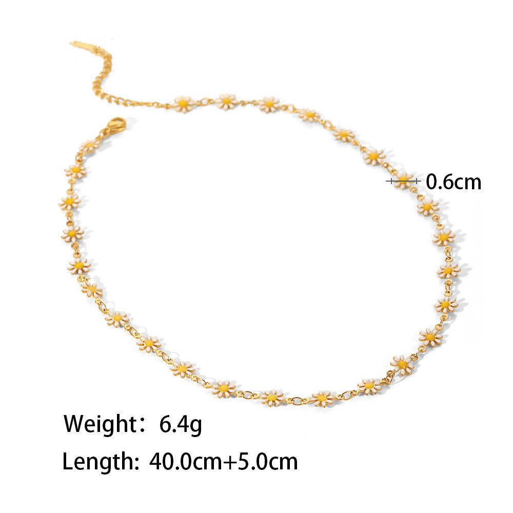 18K gold exquisite noble flower/daisy design light luxury style necklace bracelet ring earrings set Style K-Necklace-99-White 0ec1f7c2-3964-44ed-a5fc-bb79232dc598 Glownestbest