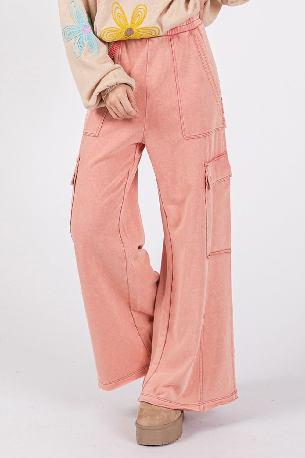 SAGE + FIG Knit Terry Mineral Wash Wide Leg Pants 0ef8acfa-a8f0-4068-ad00-72692a60eafe-Max Trendsi