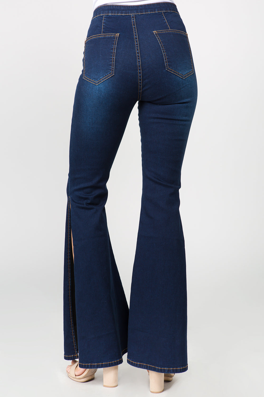 American Bazi Side Slit Flare Jeans 0f94df5b-4e9a-4050-92af-eaecaab66915-Max Trendsi