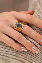 Wide Band Stainless Steel Open Ring Black One Size 0fea804e025a4fd896f83008d0bdb5c0-Max Trendsi