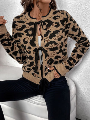 Perfee Tied Leopard Long Sleeve Cardigan 10467c84-5d13-436b-9323-304fbfab89ca-Max Glownestbest