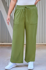 Plus Size Drawstring Straight Pants with Pockets Matcha Green 106ee6bb-3ac0-41ac-a03a-38502cee2058-Max Trendsi