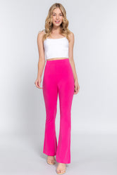 ACTIVE BASIC Waist Elastic Slim Flare Yoga Pants Hot Pink 10b9e299-f89b-4e1a-bc83-c5cc6489408e-Max Trendsi