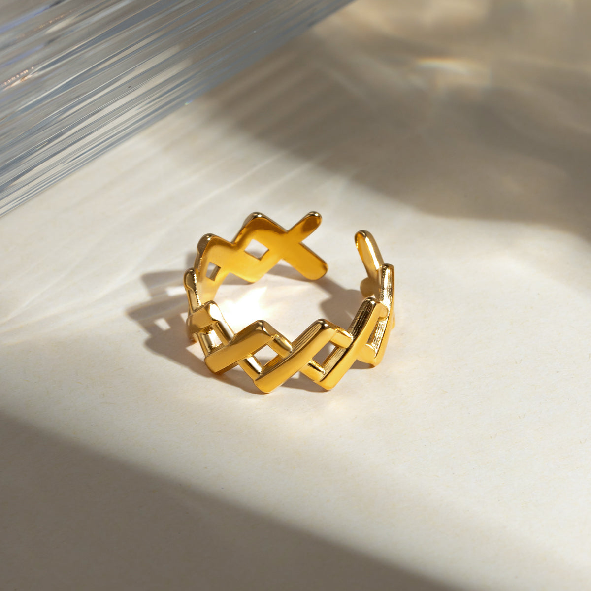 Stainless Steel Cutout Open Ring 10be2627-09cb-419b-ad67-4f028d638a79-Max Trendsi