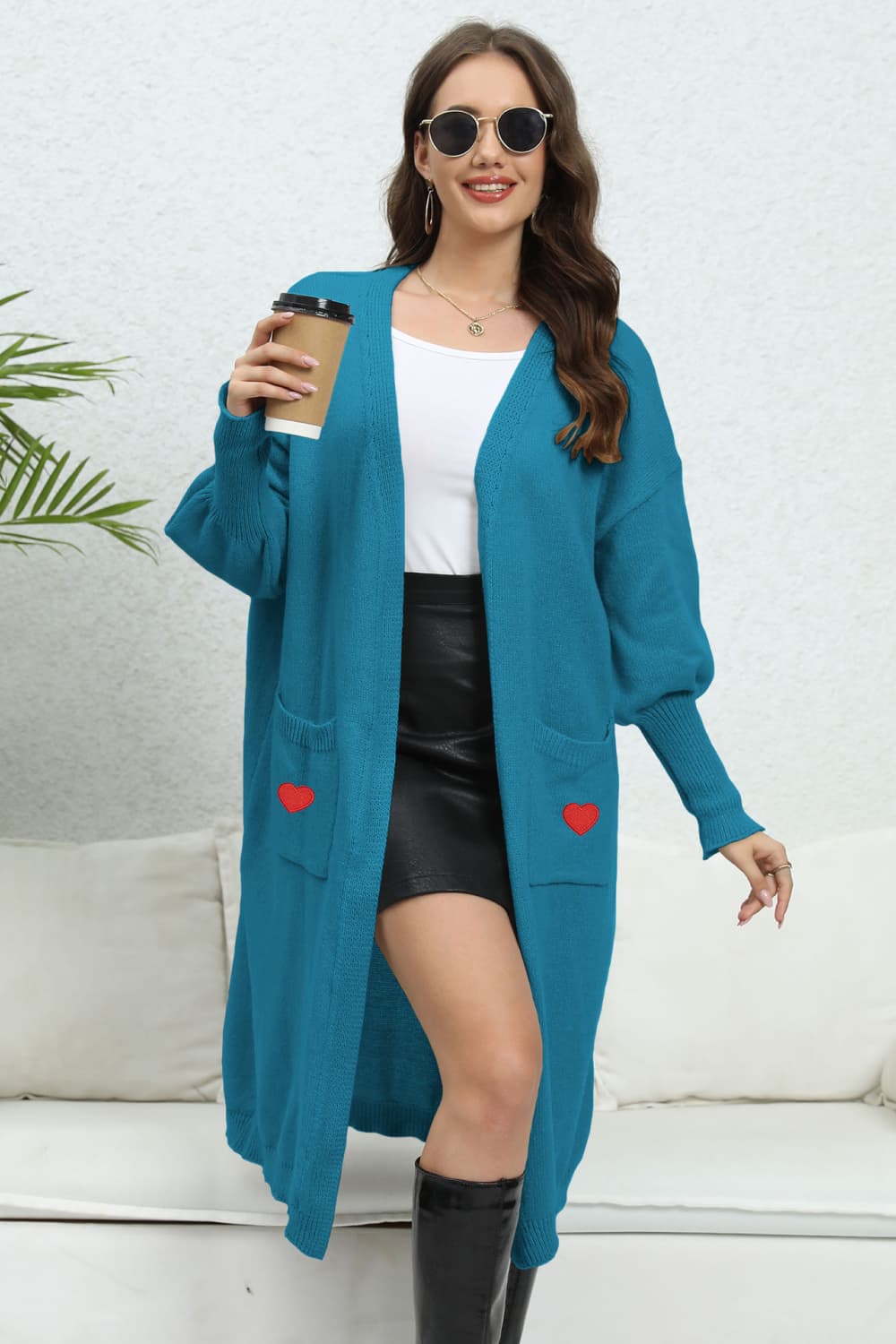 Lantern Sleeve Open Front Pocketed Cardigan Cerulean One Size 10c0dc3080be48a2bf5fe9244c8c3c22-Max Glownestbest