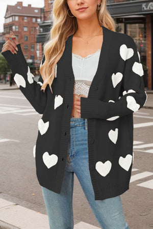Heart Button Down Long Sleeve Cardigan 10d07c31-53b3-49c6-8f70-64d6c4d038f0-Max Glownestbest