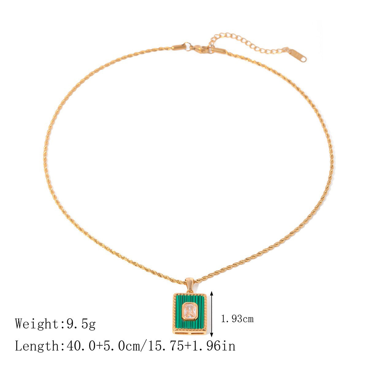 18K Gold Fashion Personalized Rectangular Gemstone Pendant Necklace Only 112d9777-8767-45c3-9d94-1f0c4461c02d Glownestbest