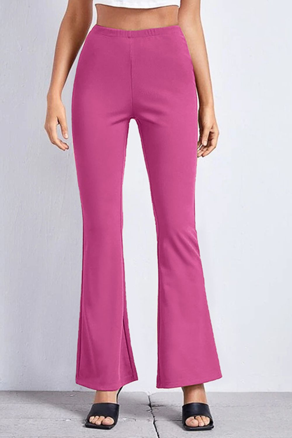 High Rise Flare Pants Hot Pink 11cdbfde99f24d54b7758ce2b4f4ee36-Max Trendsi
