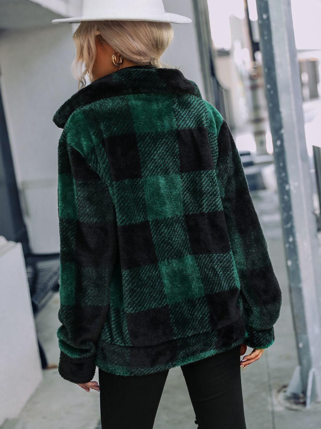 Glownestbest ® | Plaid Zip-Up Collared Jacket 11f18ee672a2496cb88a227509ea9565-Max Glownestbest