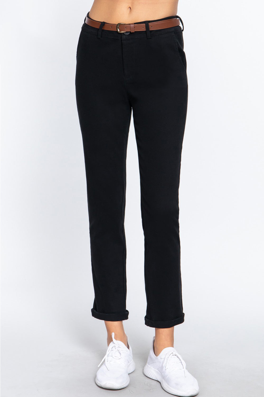 ACTIVE BASIC Cotton-Span Twill Straight Pants 121c0291-1048-4f0f-a1fc-e7c145c58e19-Max Trendsi