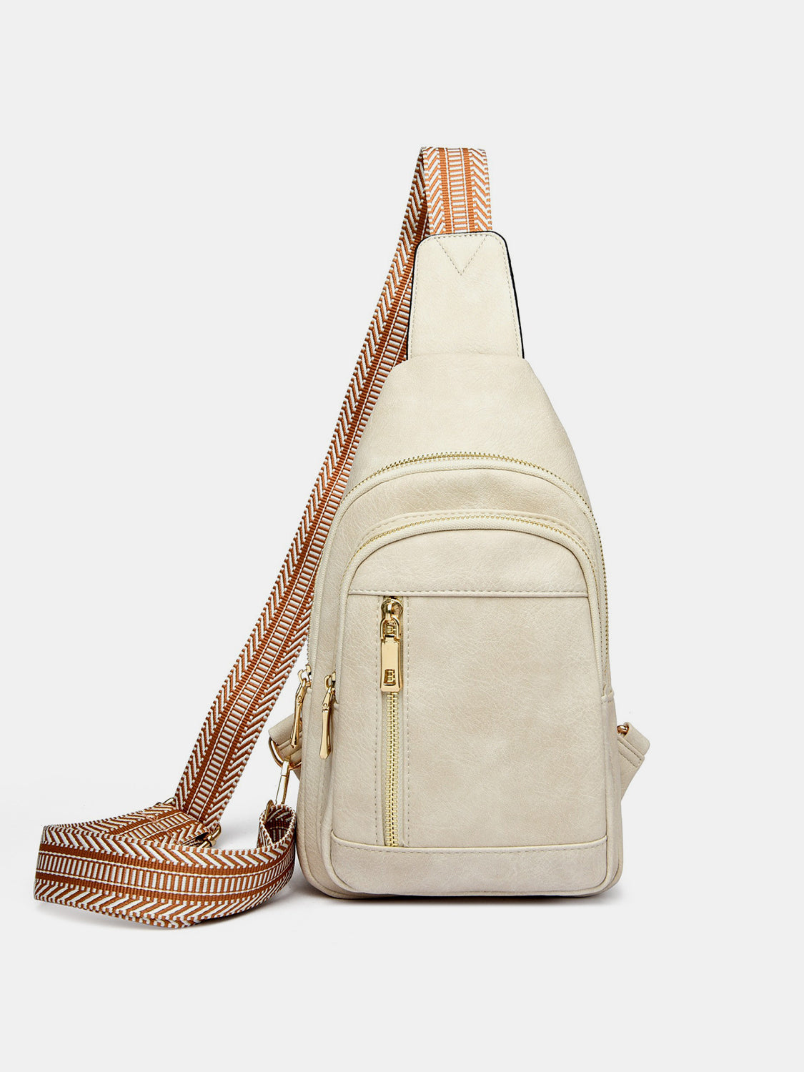 PU Leather Adjustable Strap Crossbody Bag Beige One Size 1358ab79-0610-4fbd-b1a4-4dad9e1f8491-Max Trendsi