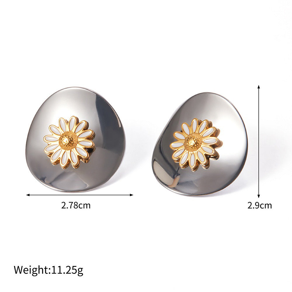 18K gold exquisite noble flower/daisy design light luxury style necklace bracelet ring earrings set Style A-Earring-09-S 135ef659-9016-40e8-a06d-a26f3060e3cb Glownestbest