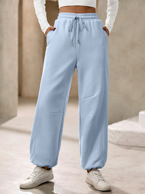 Ivy Lane Drawstring Joggers with Pockets Light Blue 13720317-b92b-48eb-8050-59aebba5fd90-Max Trendsi