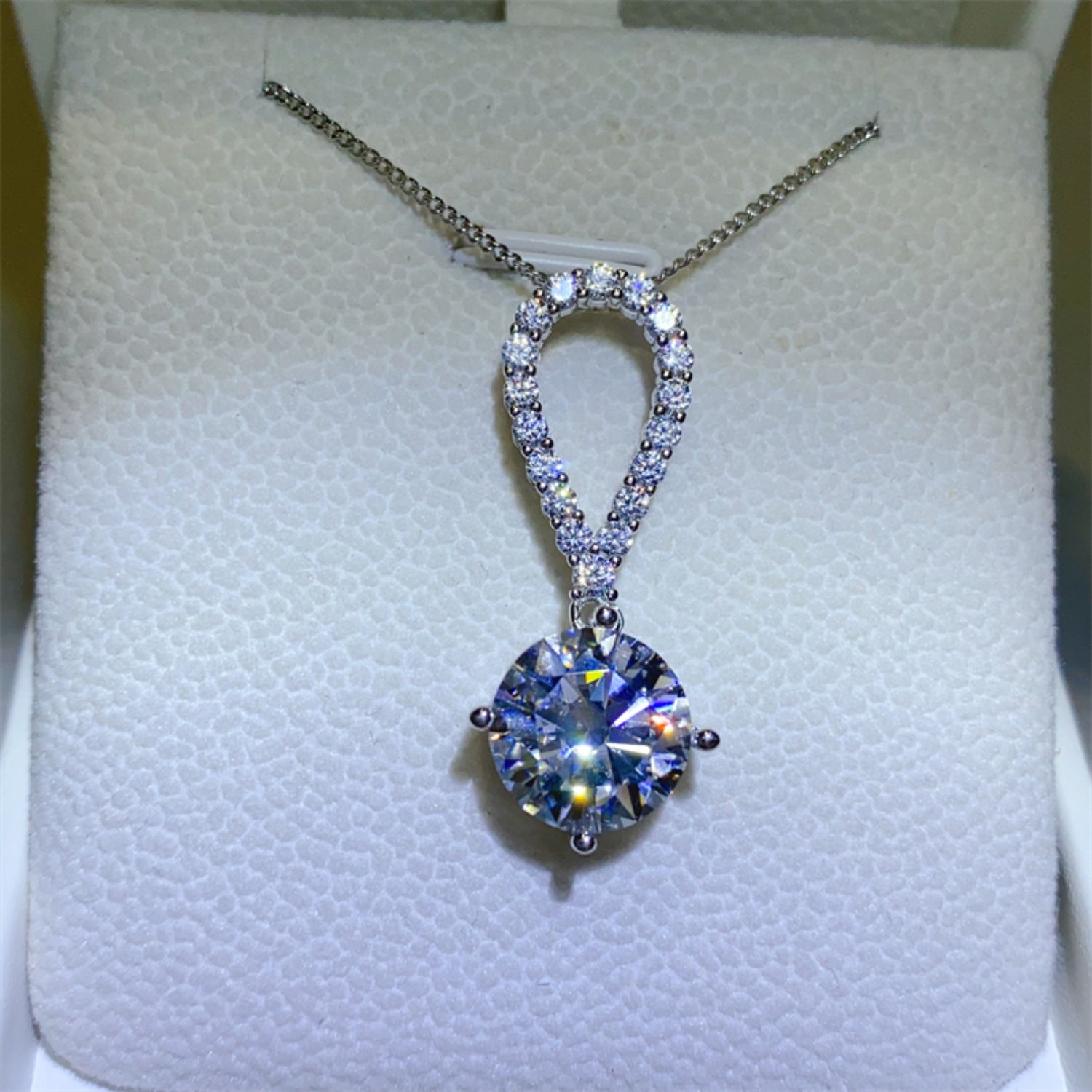 5 Carat Moissanite 925 Sterling Silver Teardrop Necklace Silver One Size 13819759-eb0e-4d0f-9442-e29710a89eb4-Max Trendsi