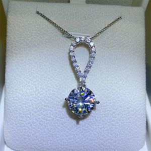 5 Carat Moissanite 925 Sterling Silver Teardrop Necklace Silver One Size 13819759-eb0e-4d0f-9442-e29710a89eb4-Max Trendsi