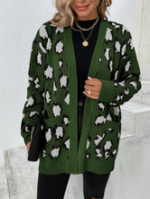 Leopard Open Front Dropped Shoulder Cardigan Army Green 13b848f8-32f9-4e25-b6d9-59deea39732c-Max Glownestbest